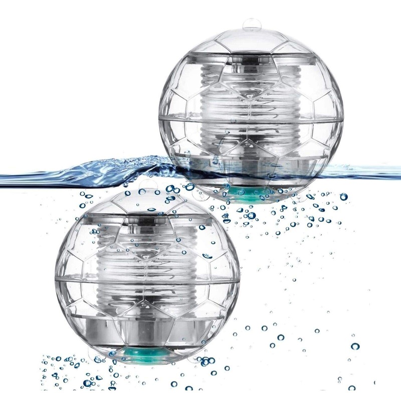 Herefun 2 pieces Solar floating pool light pool lighting water floating lamps solar floating ball water light pond lighting color wedge for garden tree pond swimming pool
