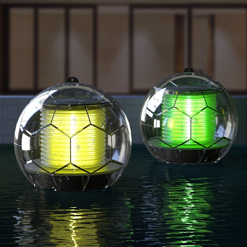 Linkax solar pool light pool lighting solar water floating lamps solar floating ball waterproof pond lighting color change for garden tree pond swimming pool party (2 pieces)