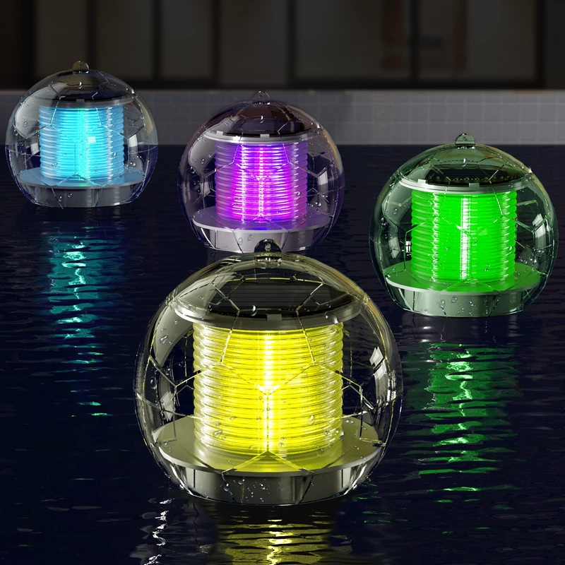 Linkax solar pool lighting floating lamps pond lighting pool accessories pool light water light solar lamp decoration for pool pond garden tree flowers (4 pieces)
