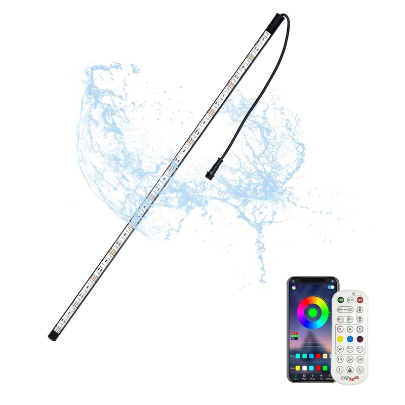 Longrun LED Strip Lights LED Water Blade Features Lights IP68 Waterproof Pond Pool Light Underwater with Remote APP Control LED Light for Garden Fountain Outdoor Aquarium-37.5cm 37.5cm(APP)