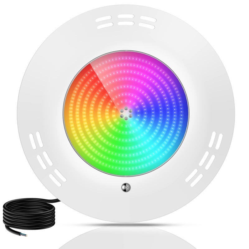 Lylmle resin filled pool lighting LED 35W ultra -lach RGB pool headlight RGB 140 beam angle IP68 waterproof surface -mounted assembly 12V AC (control unit not included) 1 lamp 35W