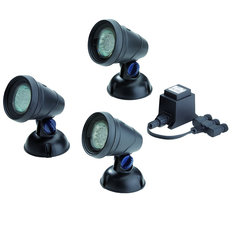 OASE 50530 LunAqua Classic LED Set 3 – LED Headlights for Garden Lighting | Underwater Lighting for Use in Pond Garden Pond Swimming Pond Fish Pond Pool Fountain and Outdoor Use 3er-Set