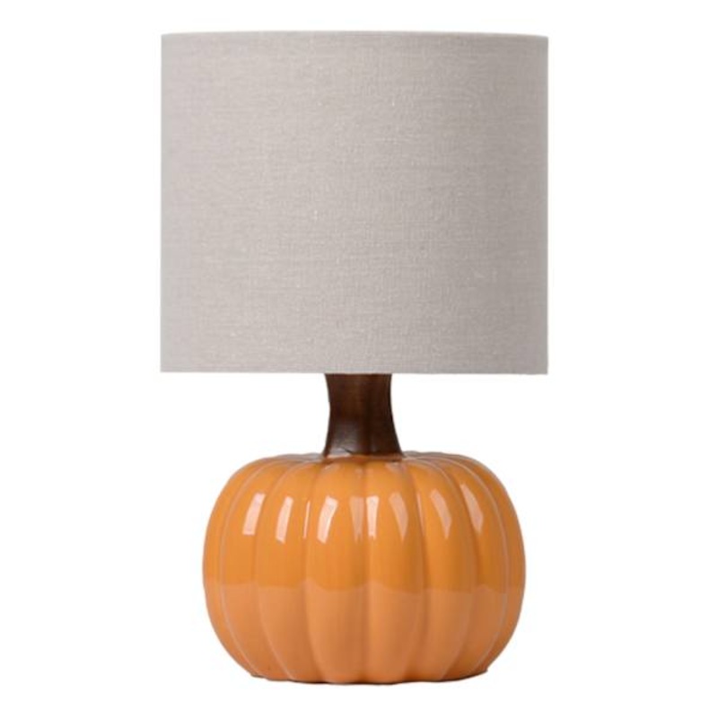 Orange Ceramic Mini Pumpkin Lamp, 12″