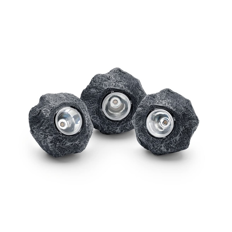 Pontec 87585 Pondostar Led Rocklight Set 3 – Black attractive rock light set in timeless slate optics / underwater lighting