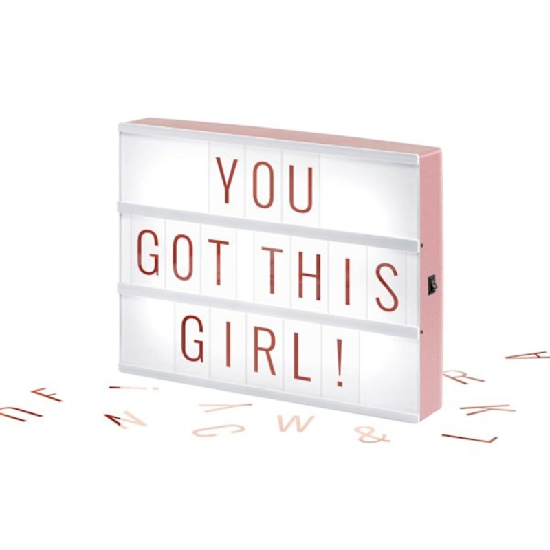 Rose Gold You Got This Girl Light Box Sign, 12″