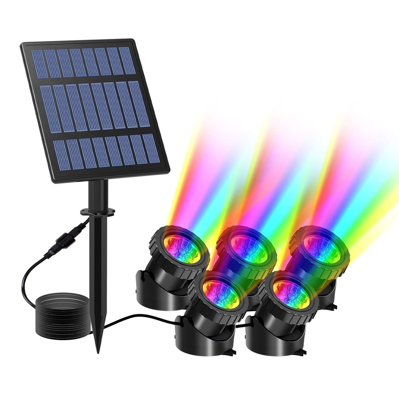 T-Sun solar pond lighting RGB solar underwater rays Led pond light pond lighting with IP68 waterproof RGB color change Landscape headlight garden lighting for garden patio tree 5 set