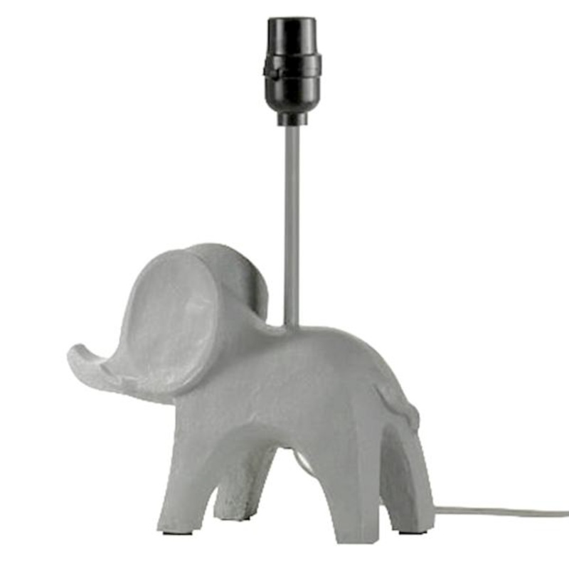 Tiny Dreamers Grey Elephant Accent Lamp Base, 14″