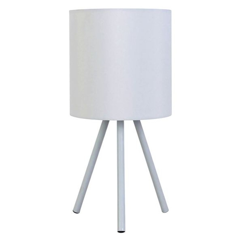Tiny Dreamers Grey Tripod Accent Lamp with Shade, 16″