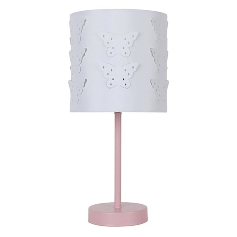 Tiny Dreamers Pink Lamp with Butterfly Shade, 15″