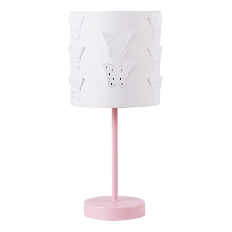 Tiny Dreamers Pink Metal Butterfly Lamp with Shade, 15″