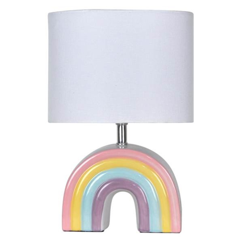 Tiny Dreamers Rainbow Ceramic Lamp with Shade, 13″