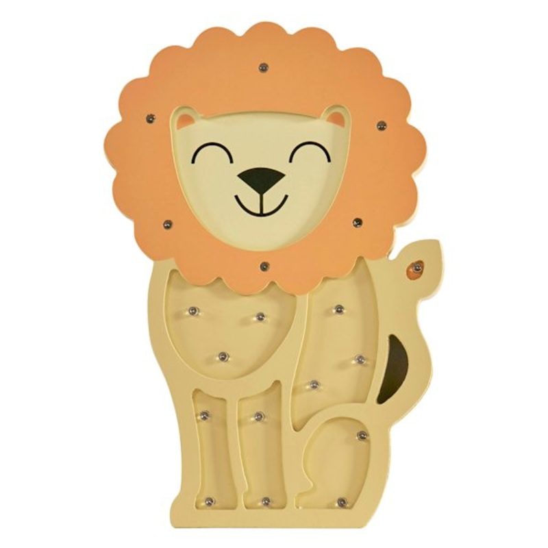 Tiny Dreamers Yellow Lion Painted Wood Sign, 9.8″