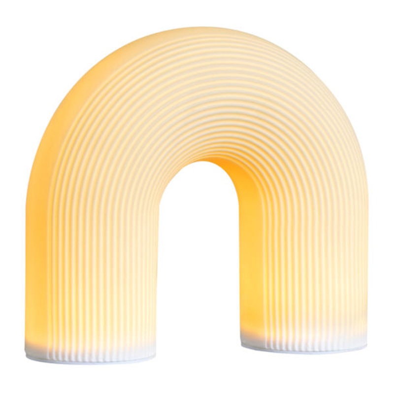 White Ceramic Arch Lamp, 8.9″