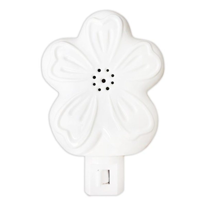 White Ceramic Flower Night Light, 5″