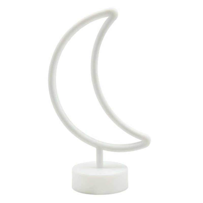 White Plastic Moon Lamp, 12.5″