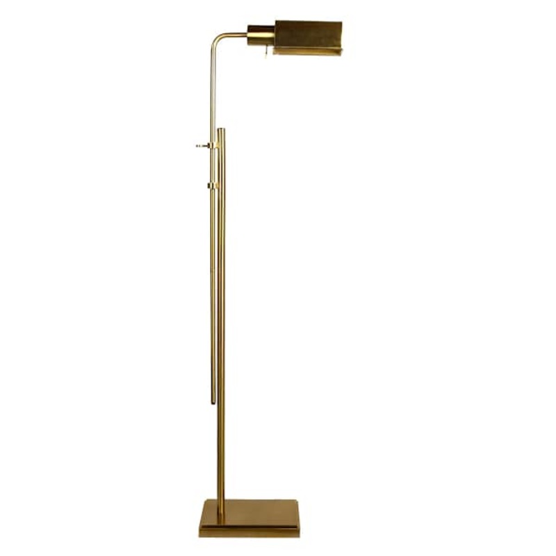 Antiq Brass Metal Adjust Task Floor Lamp with Metal Shade, 60″