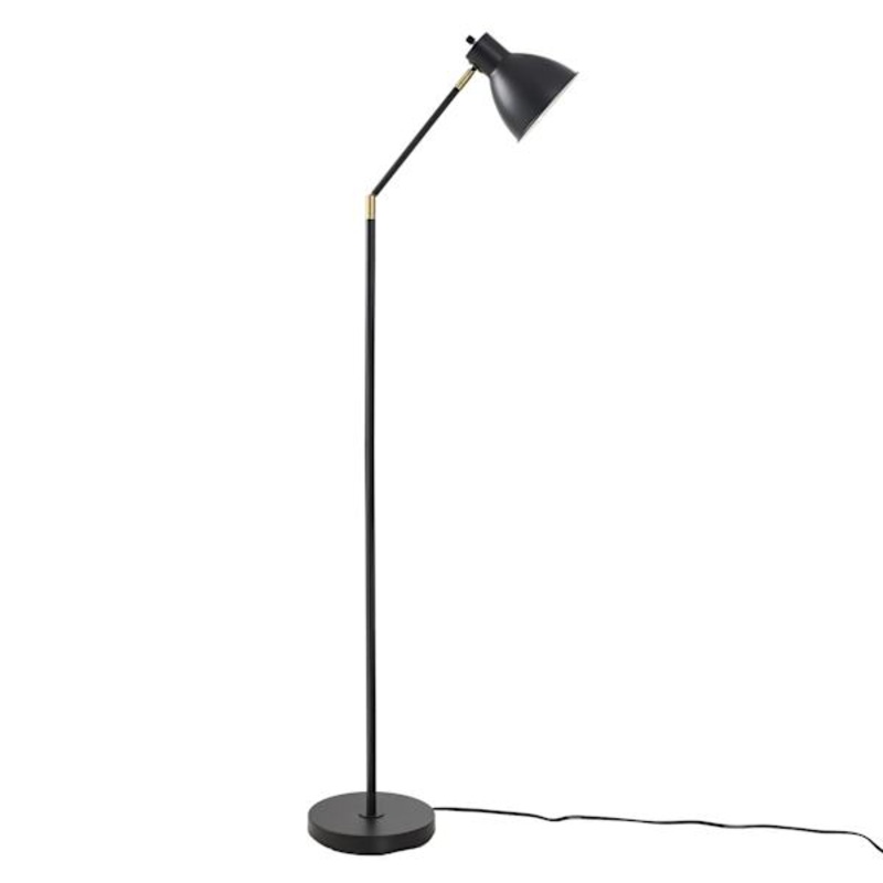 Black & Brass Task Floor Lamp, 65″