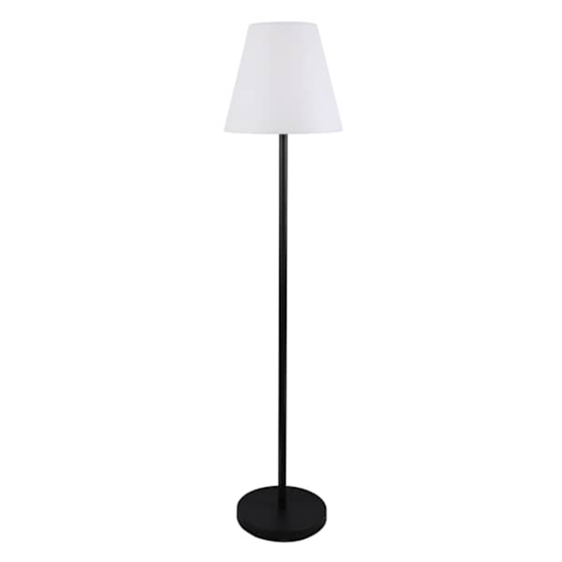 Black Indoor & Outdoor Floor Lamp with White Shade, 57″