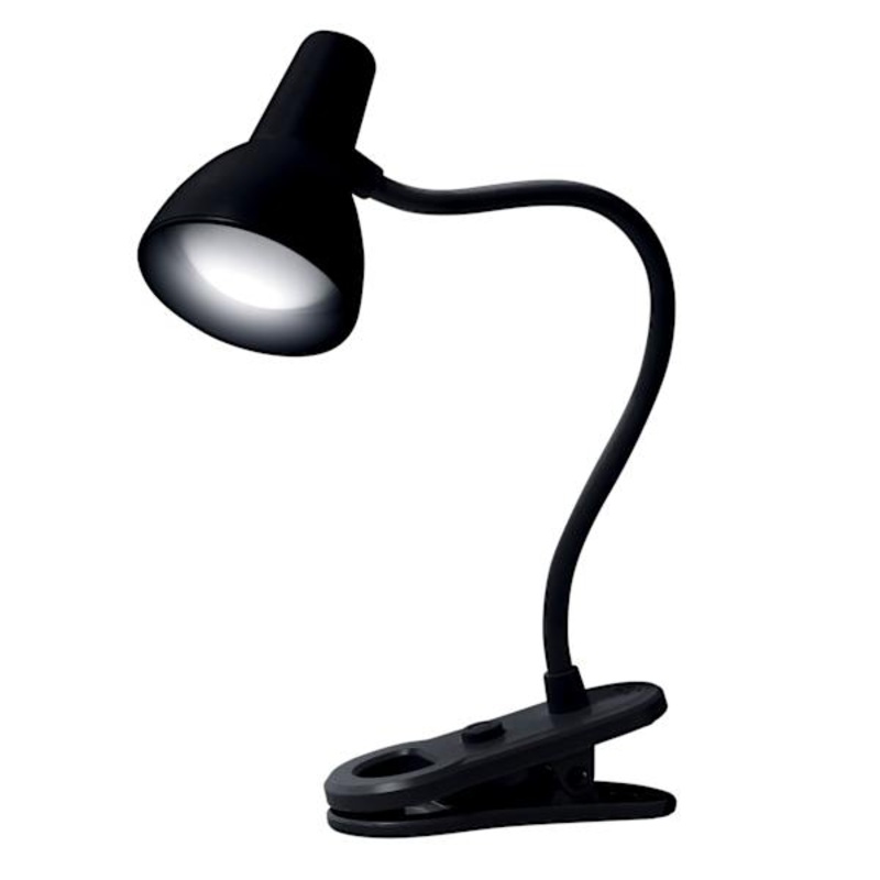 Black LED Clip-On Task Lamp, 5″