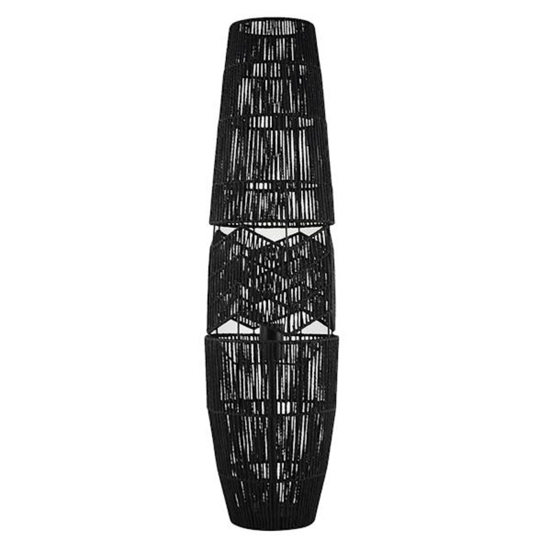 Black Paper Rope Uplight Floor Lamp, 35″