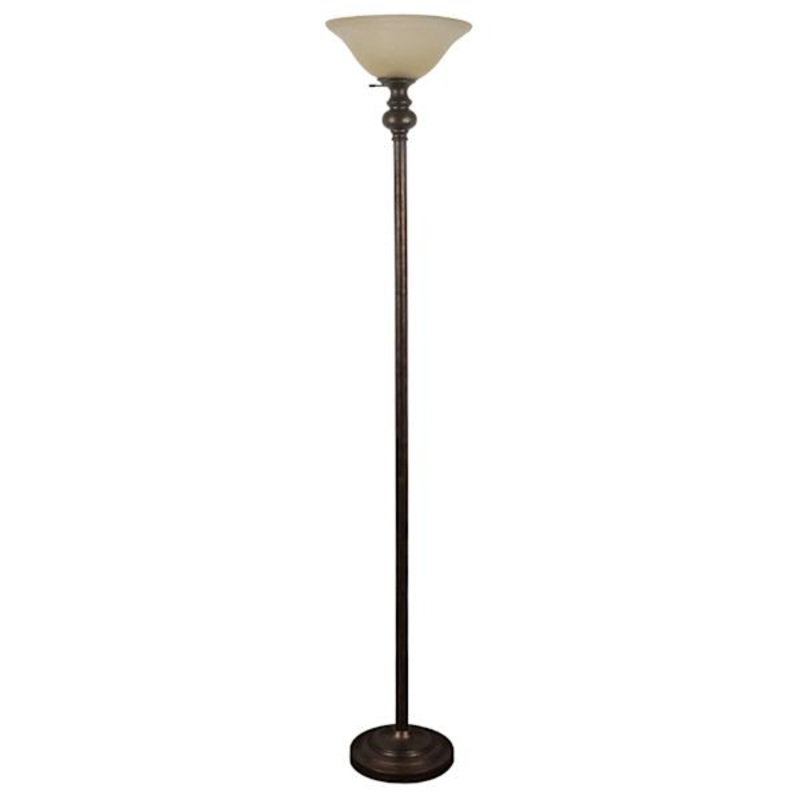 Bronze Torchiere Finish Floor Lamp with Metal Shade, 71″