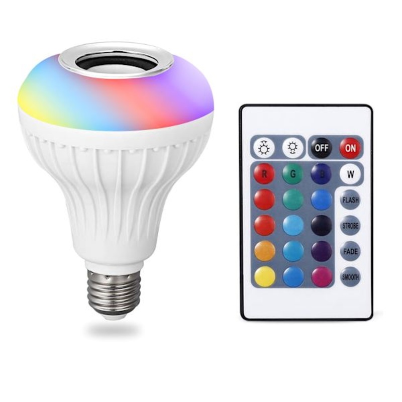Color Led Bt Speaker Bulb Remote And App