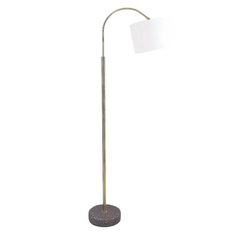 Crosby St. Gold Arc Metal Floor Lamp with Black Base, 64″