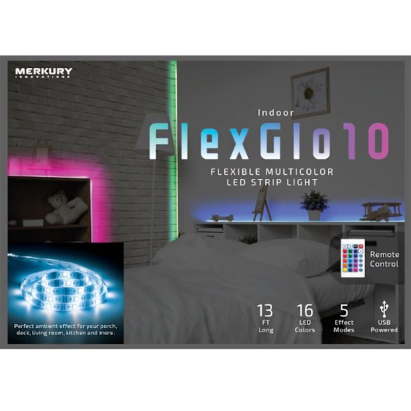 Flexible Multicolor LED Strip Light, 10′