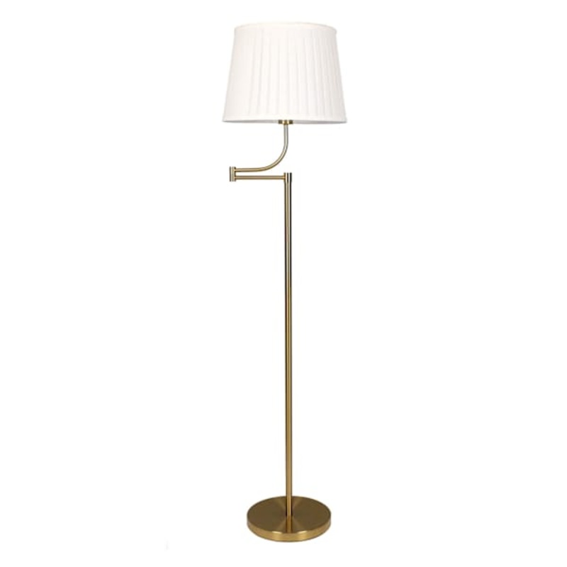Gold Metal Swivel Arm Floor Lamp, 63″