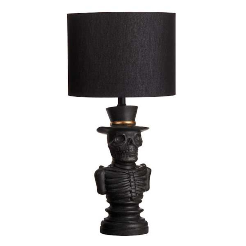 Midnight Shadows Black Skeleton Lamp with Shade, 24.5″