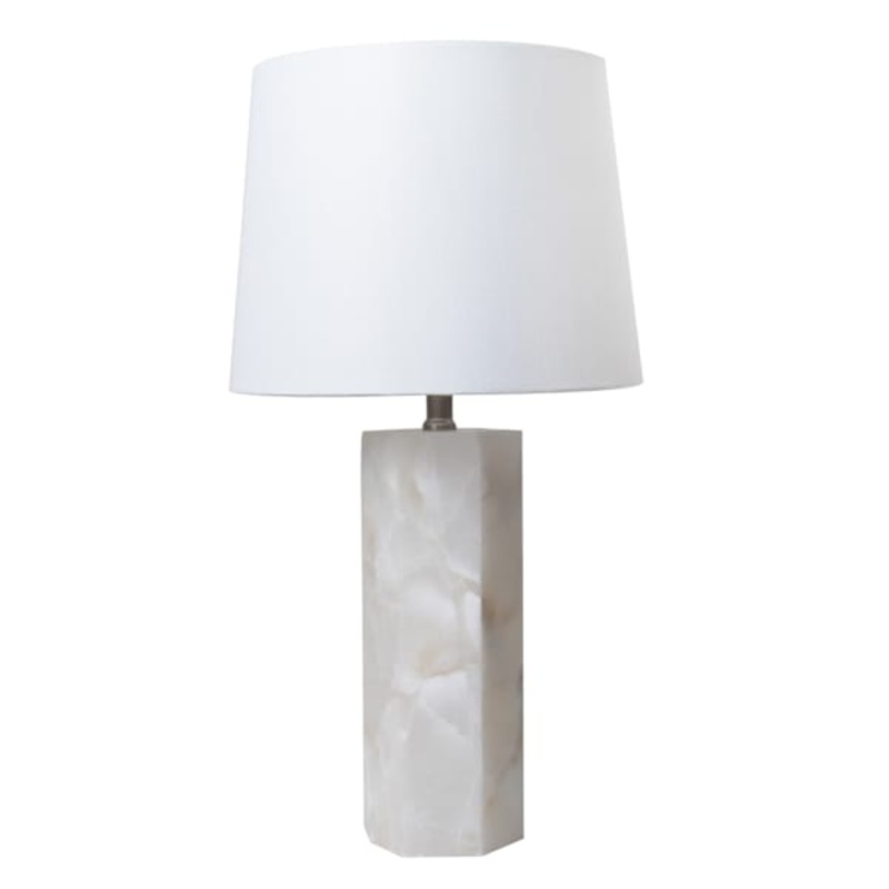 Alabaster Medium Table Lamp with Light Up Base, 24″