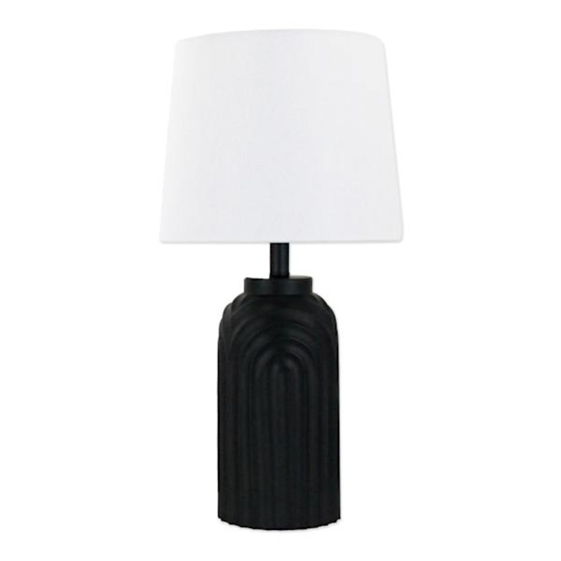 Black Ceramic Rainbow Medium Lamp with Shade, 24″