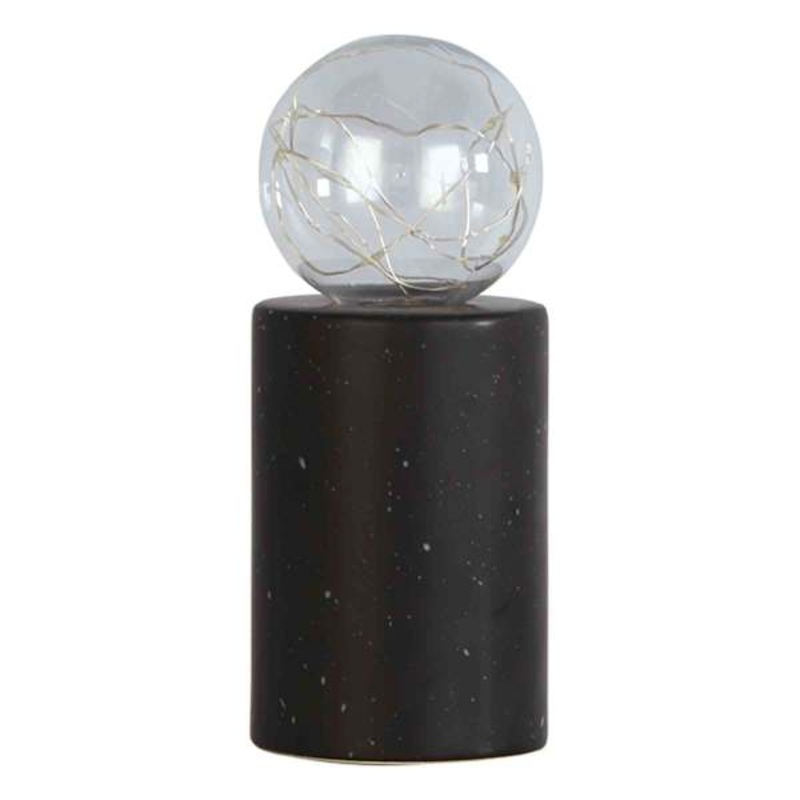 Black Exposed Bulb Uplight Lamp, 4.7″