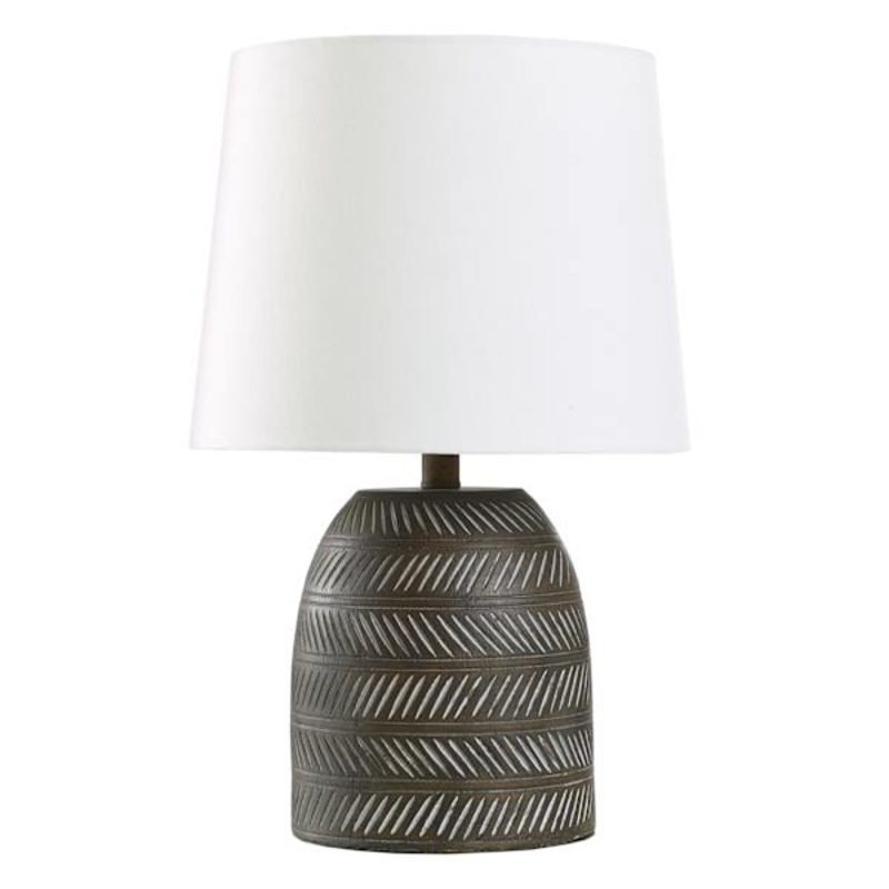 Black Speckled Medium Table Lamp with Shade, 20″