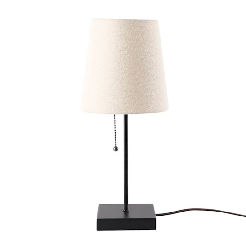 Black Stick Small Table Lamp with Shade, 18″