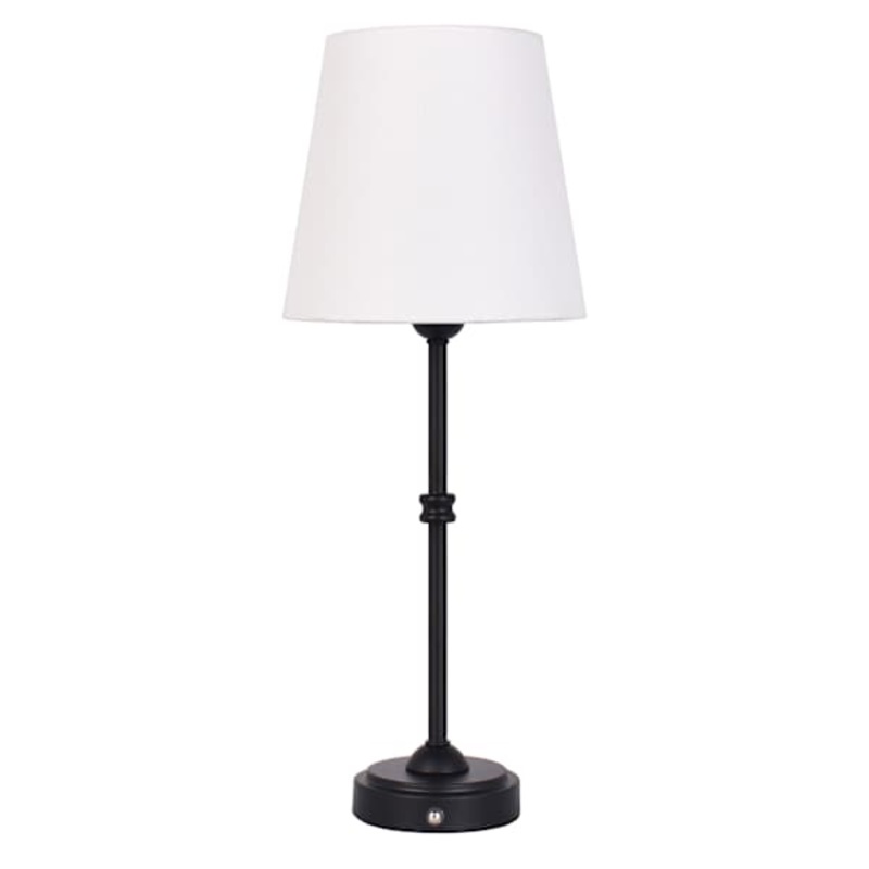 Black Touch Dimmer Rechargeable Buffet Small Table Lamp with Shade, 18″