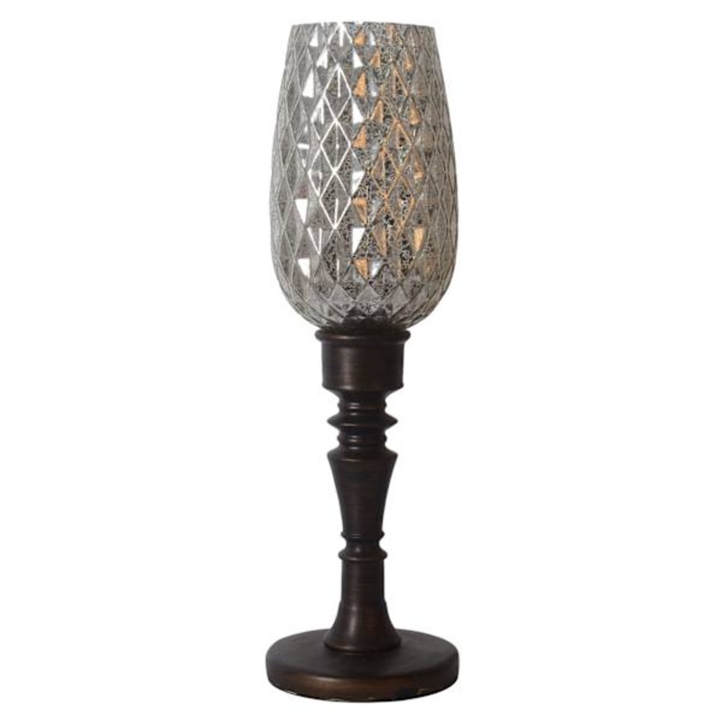 Bronze Clear Glass Uplight Lamp, 20.5″