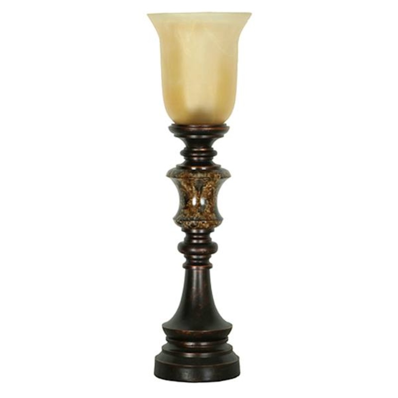 Brown Marbled Uplight, 23″