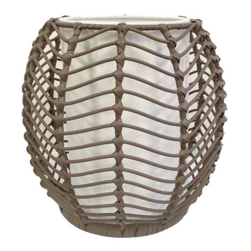 Brown Rattan Woven Uplight Lamp, 9″