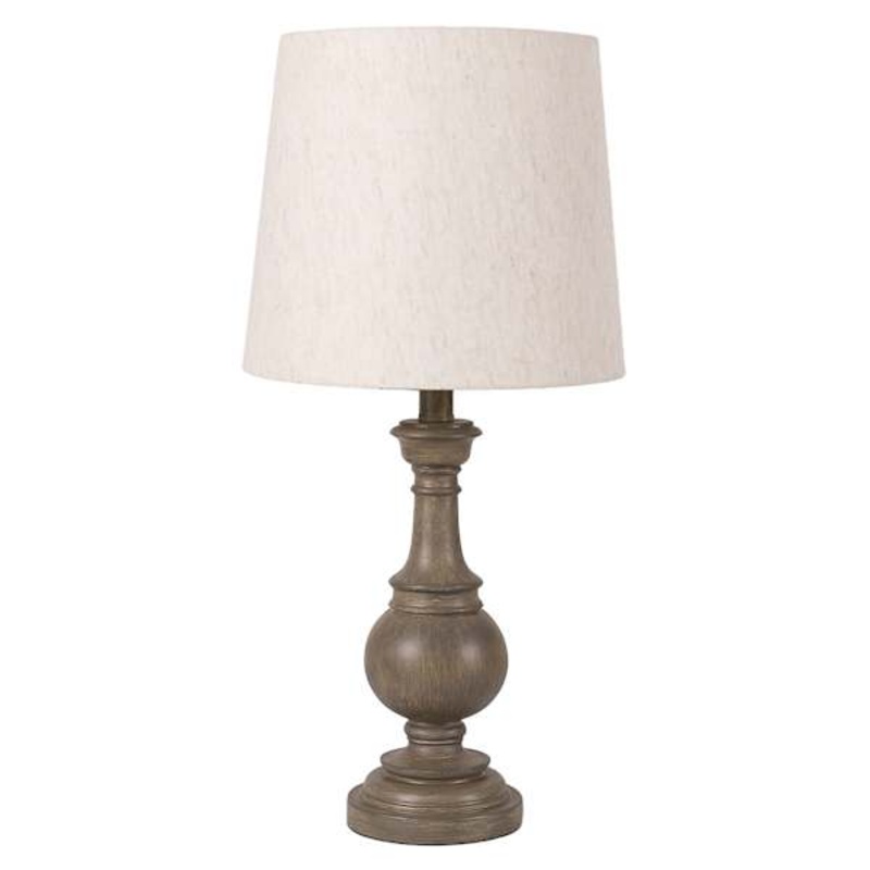 Brown Spindle Large Table Lamp with Shade, 22.75″