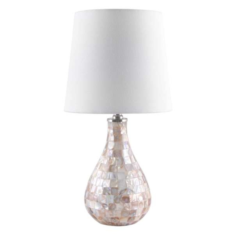 Capiz Small Table Lamp with Shade, 19.5″