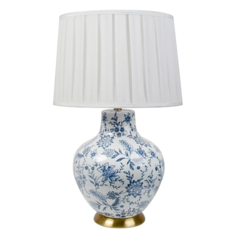 Chinoiserie Ceramic Extra Large Table Lamp with Shade, 27″