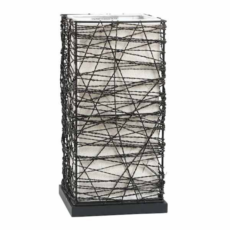 Chocolate Rattan Uplight, 14″