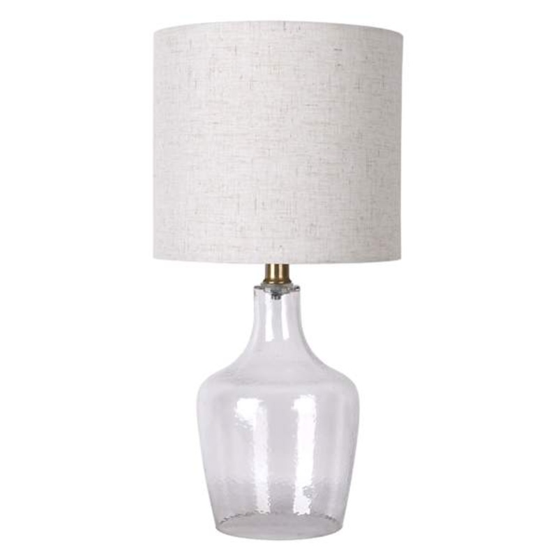 Clear Dimpled Glass Accent Lamp with Shade, 20″