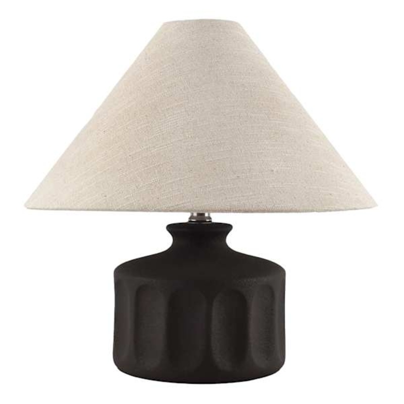 Crosby St. Black Ceramic Tapered Small Table Lamp with Shade, 16″