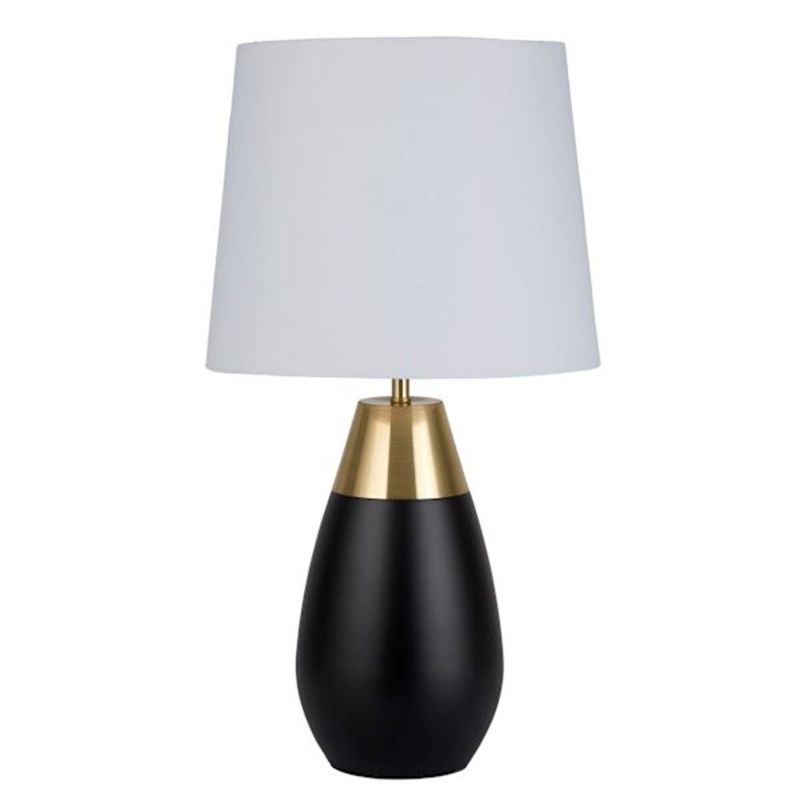 Crosby St. Black & Gold Metal Touch Small Table Lamp with Shade, 19″