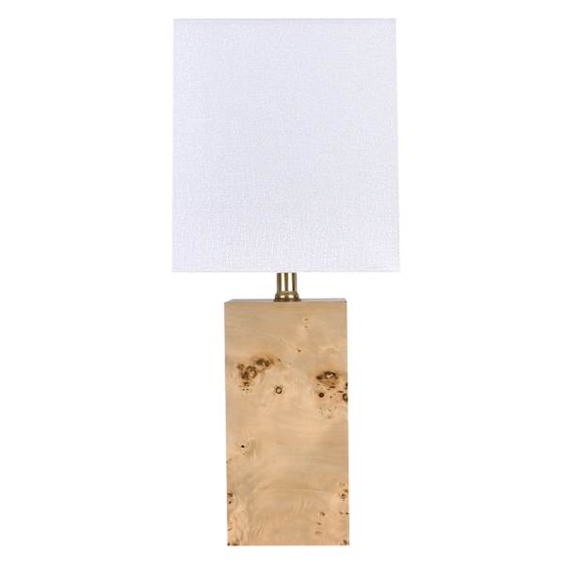 Crosby St. Burl Wood-Finish Small Table Lamp with Shade, 21″
