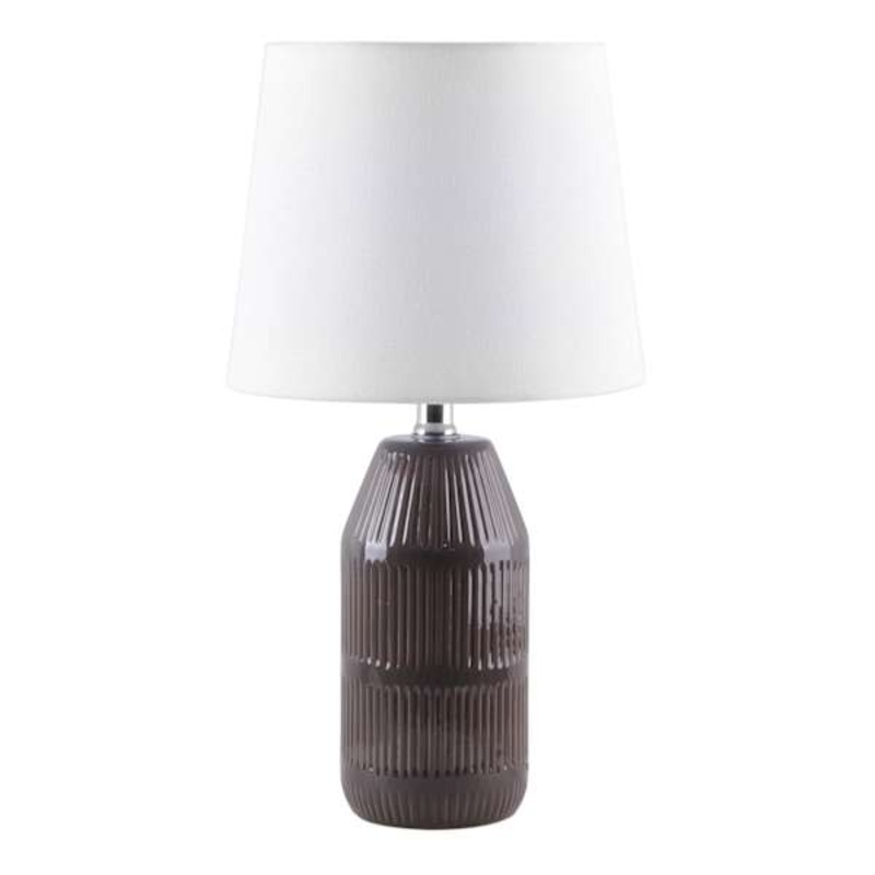 Dark Grey Table Lamp with Shade, 18″
