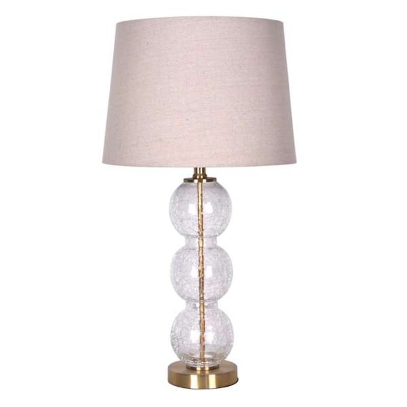Gold Bubble Glass Medium Table Lamp with Shade, 25″