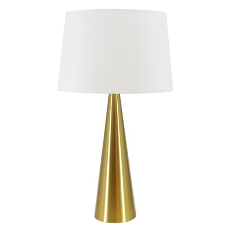 Gold Metal Cone Medium Table Lamp with Shade, 25″